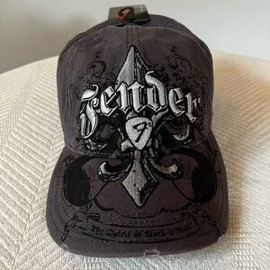 Fender L/XL Brown/Black/Gray Baseball Hat Cap.